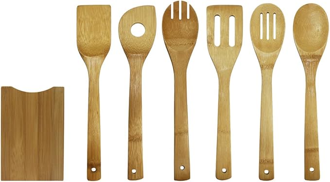 Oceanstar Bamboo Cooking Utensil Set, 7-Piece