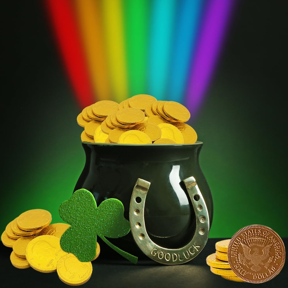 Milk Chocolate Coins, Gold Half-Dollar Chocolate Coins, Made with Premium Belgian