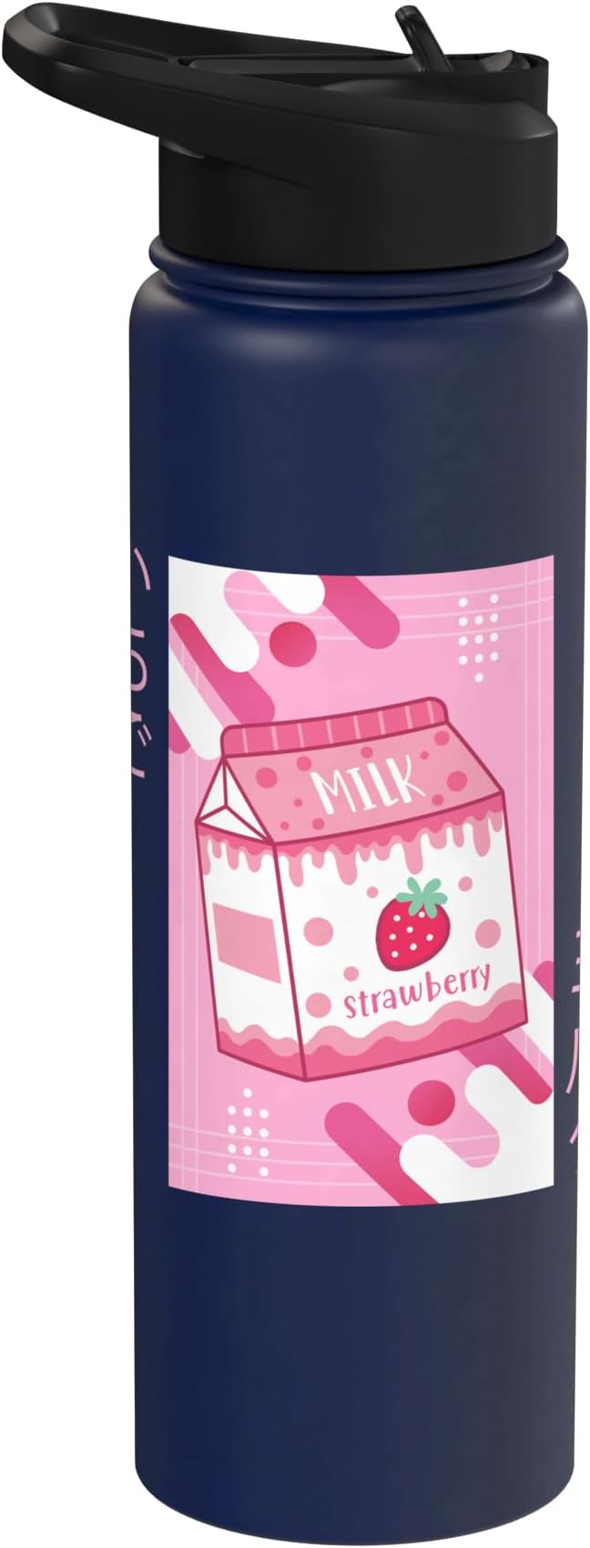 Strawberry Milkshake Tshirt Japanese Otaku Anime Kawaii Stainless Steel Insulated Water Bottle