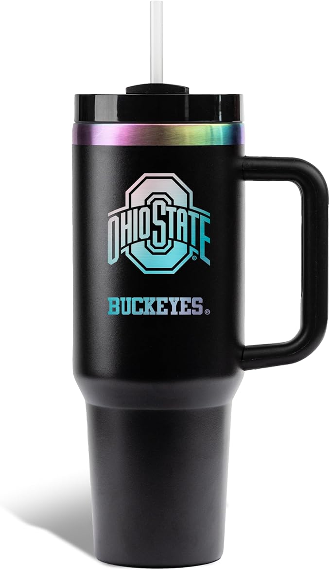 The Memory Company | Licensed NCAA 40oz Iridescent Tumbler with Handle