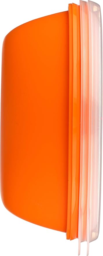 Preserve 46107 FBA_1211838 Square Food Storage Container Made from Recycled Plastic, 25 Ounce Capacity, Set of 2, Orange