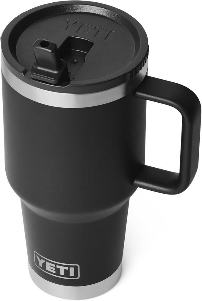 YETI Rambler 30 oz Travel Mug with Flip Straw Lid – Stainless Steel, Vacuum Insulated, Leakproof, Cup Holder Friendly