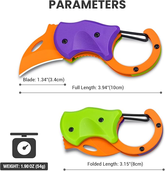 Small Pocket Knife for Men, Cool Folding Knife Box Cutter with 1.34 inch Sharp Blade, EDC Knives Tool for Everyday Carry, Great Gift for Men (Purple & Green)