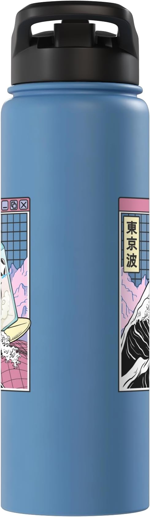 Surfing Milk Carton Kanagawa Wave Kawaii Anime Vaporwave Stainless Steel Insulated Water Bottle