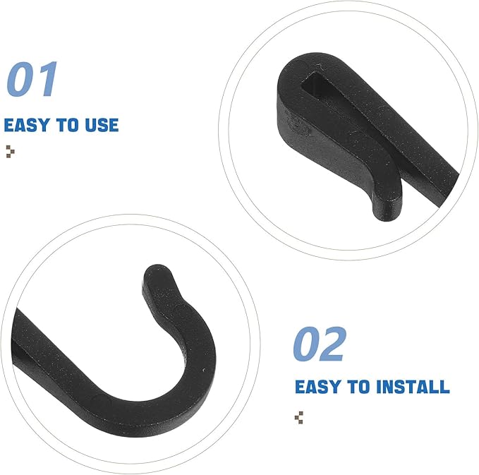 12pcs Compact Dark Plastic S-Hooks for Kitchen Storage, Utility Hanging Hooks for Pots, Pans, Towels, and Wire Grid Racks, Suitable for Kitchen, Bedroom, and Office Organization