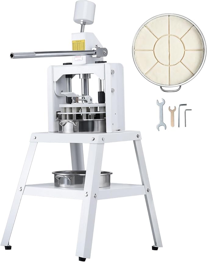 VEVOR Dough Divider Rounder, 10PCS Manual Dough Equal Divider Machine, 4.23oz - 19.75oz Hand Press Dough Cutter with 304 Stainless Steel Tray and Blade, Bread Maker for Bakery, Restaurant, Commercial