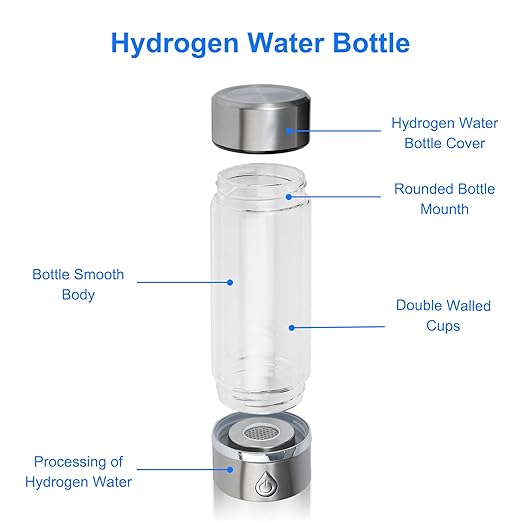 Hydrogen Water Bottle, Health Cup Glass Water Bottles with Alkaline Energy,Hydrogen Water Generator, Hydrogen Rich Water Glass Health Cup