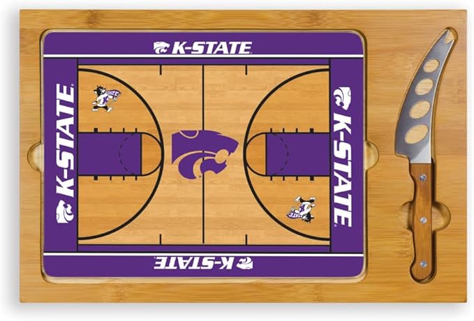PICNIC TIME NCAA Icon Glass Top Cutting Board & Knife Set, Cheese Boards Charcuterie Boards, Serving Platter, (Parawood & Bamboo)