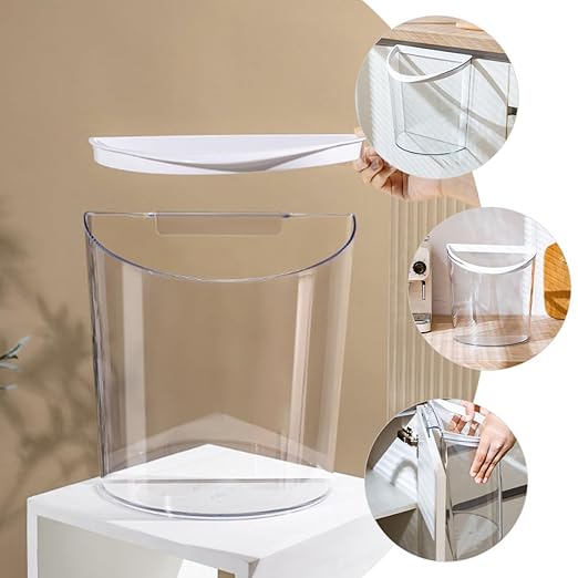 jojofuny Hanging Kitchen Trash Bin 29x28.5cm Plastic Waste Container Wall-Mounted Garbage Can for Cabinet Door Use