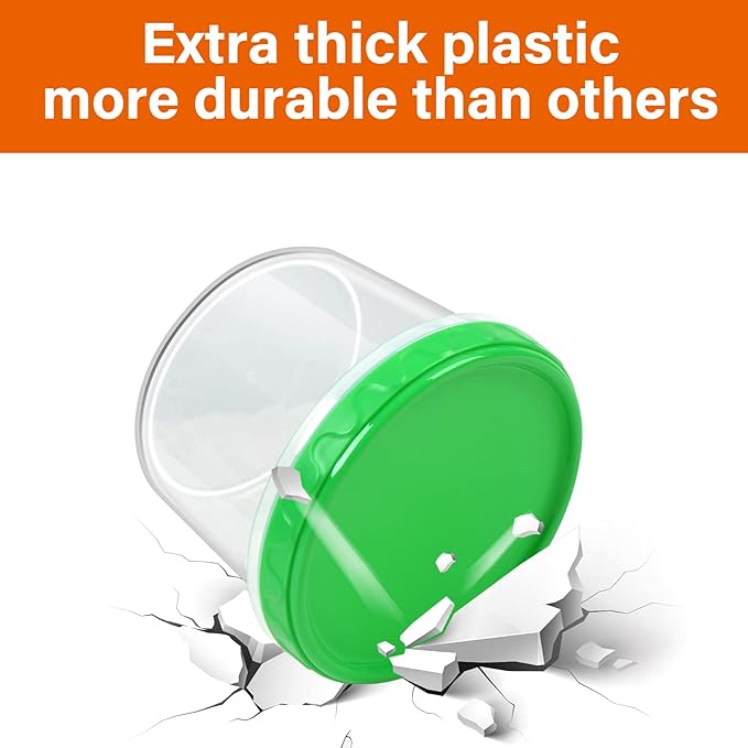 EONJOE 32oz Plastic Containers with Lids,Reusable Freezer Meal Prep Food Leftover Storage Jars Bowls Stackable,12-pack