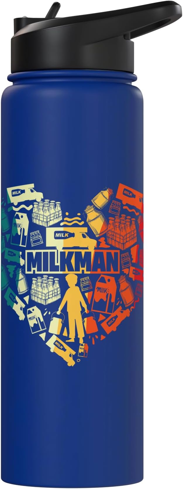 Milkman Dairy Farmer Heart Milkman Life Everyday Stainless Steel Insulated Water Bottle