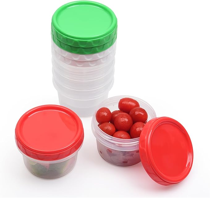 EONJOE 8 oz Small Freezer Containers with Lids Stackable Plastic Food Storage Container 1 Cup Meal Prep Bowls Airtight Dishwasher Safe,6-pack