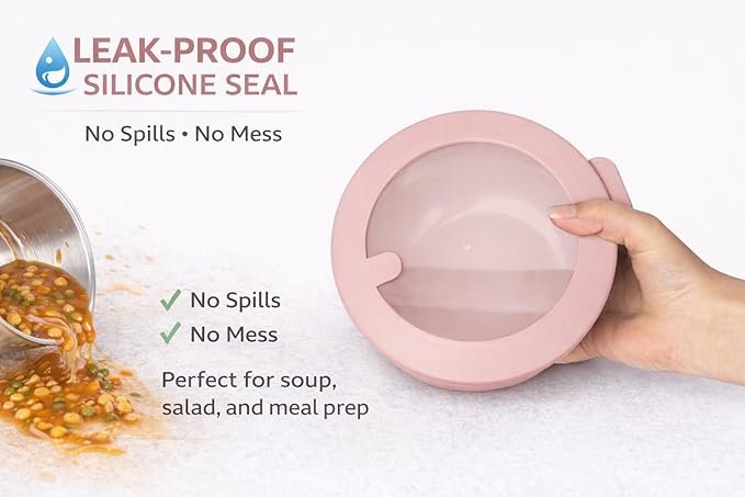Mixing Bowls with Lids, 8-Piece Airtight Leak-Proof Nesting BPA-Free Bowl Set for Kitchen & Food Storage, Large 4200ml Capacity, Microwave & Dishwasher Safe