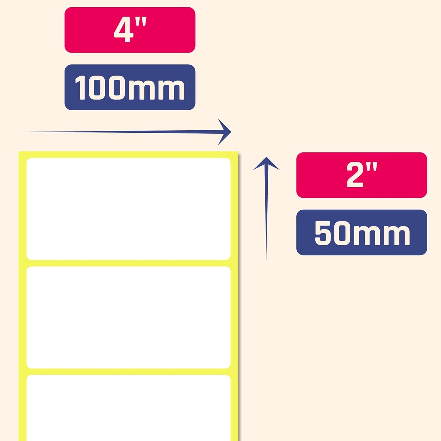 400 Pieces, 4" x 2" - Labels Stickers for Storage Bins, Organizing, Box Labels to Write On - White