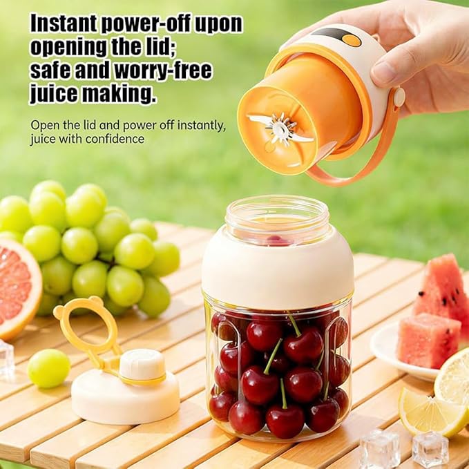 Portable Electric Juicer Cup with Zero Cord Hassle,Fresh Juice Mini Fast Portable,18000 Rpm High Speed with Digital Display&Leakproof Lid,Automatic Cleaning with Straw and Two Lids (1000ml/35.27oz)