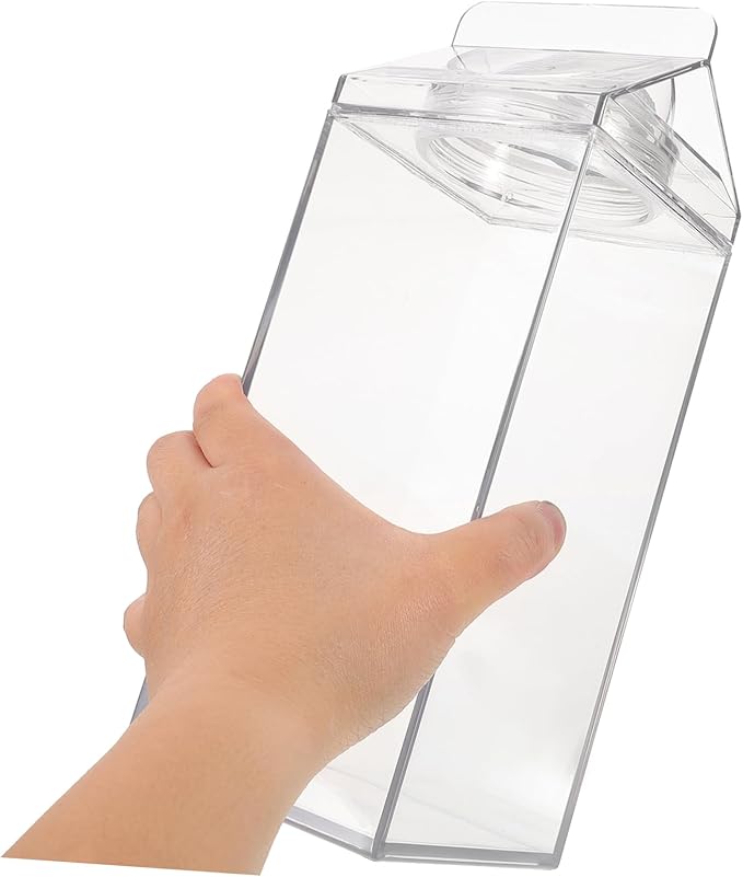 Garneck Leakproof Milk Carton Water Bottle 64Oz Portable Reusable Juice Container with Silicone Seal Large Capacity for Outdoor Sports and Home