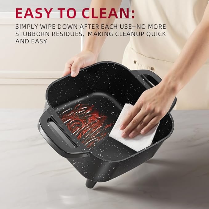 AORAN Electric Frying Pan with Lid, Multifunctional Electric Skillet for Frying, Grilling, Boiling & Cooking, Nonstick, Compact, Easy-to-Clean, Adjustable Temp Control Black