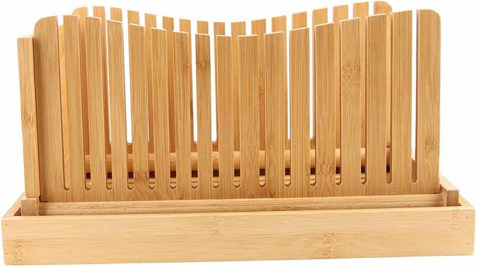 Bread, Homemad, Bread Loaf Slicing Guide with Crumb Tray, Foldable & Compact for Bread, Cakes and Bagels