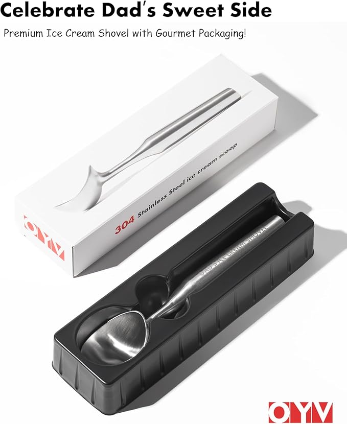Funny Gifts for Dad, Dad's Ice Cream Shovel Scoop - Stainless Steel Engraved Scoop for Dad, Fathers Day Gifts from Daughter/Son, Heavy Duty Ice Cream Scooper with Dishwasher Safe, Dad Birthday Gift