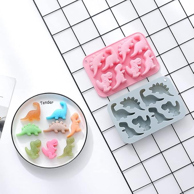 Silicone Cake Pop Mold Non Stick Fancy Mold Cake Pan 8 Cavity dinosaur shape Candy Cupcake Cornbread Chocolate Brownie Gummy Resin Crafts Cake