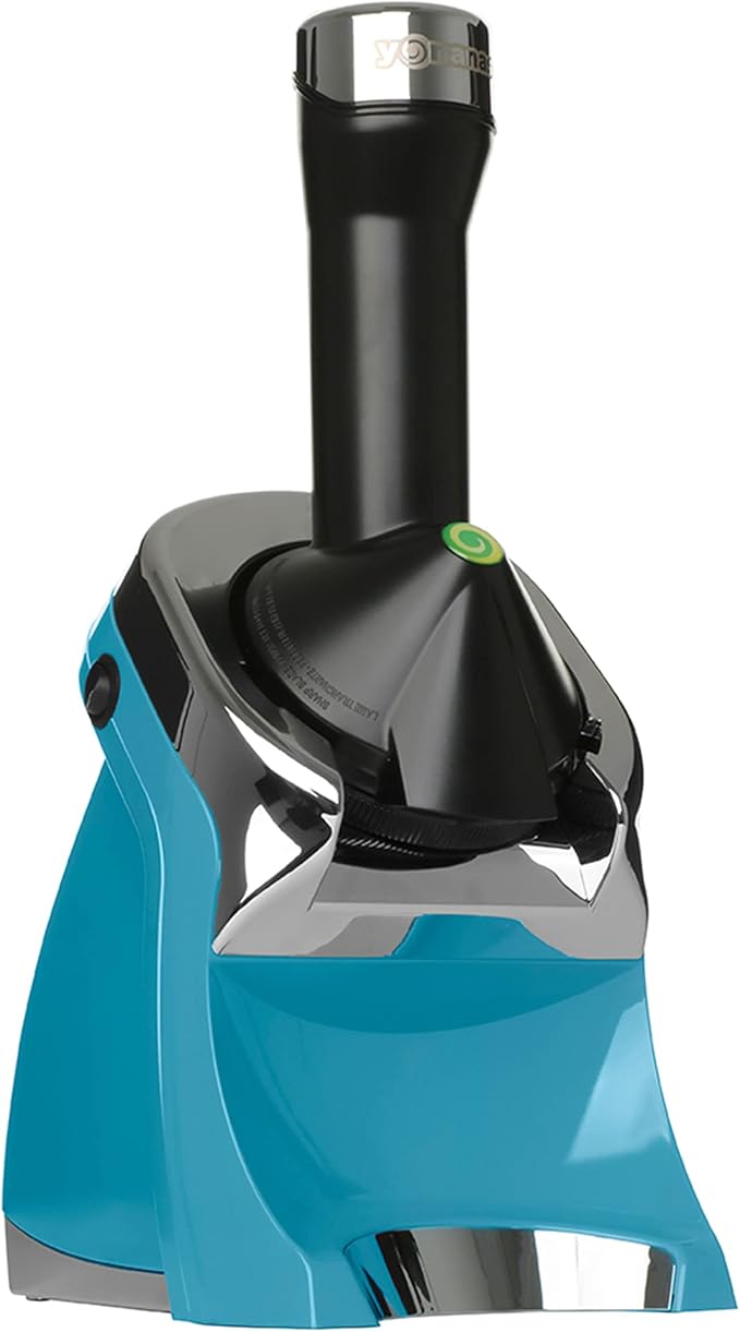 Yonanas 988TL Deluxe Vegan Non-Dairy Frozen Fruit Soft Serve Dessert Maker, BPA Free, Includes 75 Recipes, 200 Watts, Teal
