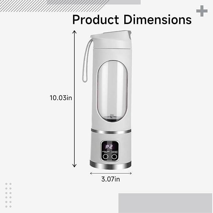USB Blender, 450ml, Portable Juicer for Smoothies and Milkshakes, Single Service, Easy to Clean, 10 Inch Tall, White