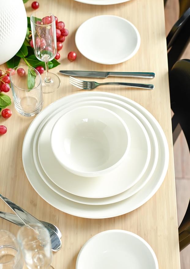 Villeroy & Boch NewMoon 12-Piece Dinnerware Set, Service for 4, Plates & Bowls, Premium Porcelain, Made in Germany