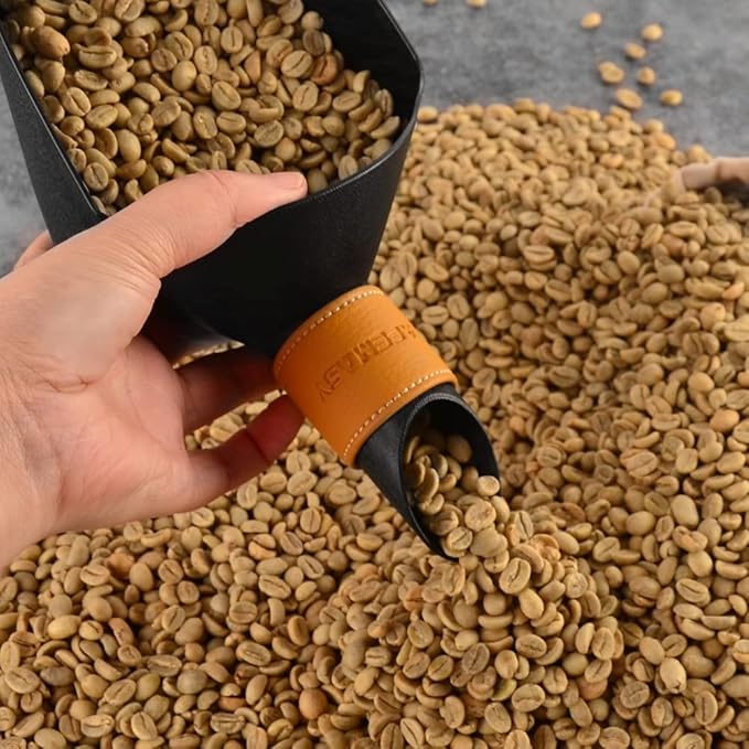 CAFEMASY Coffee Bean Scale Measure Scoop Shovel Kilo Bean Scooper (Black-Small)