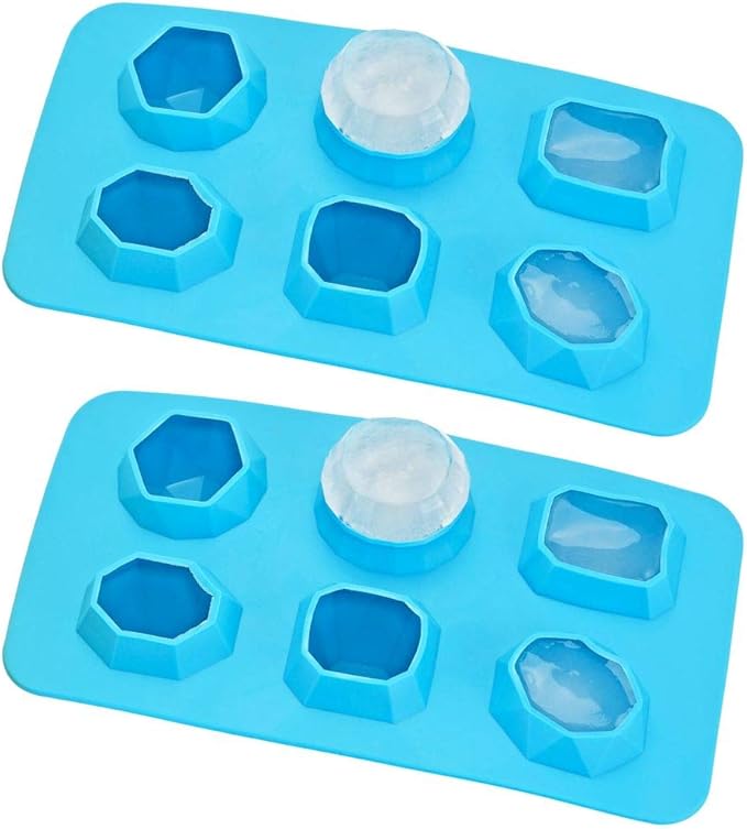Fairly Odd Novelties Ice Cube Tray, Two Pack, Blue Jewels