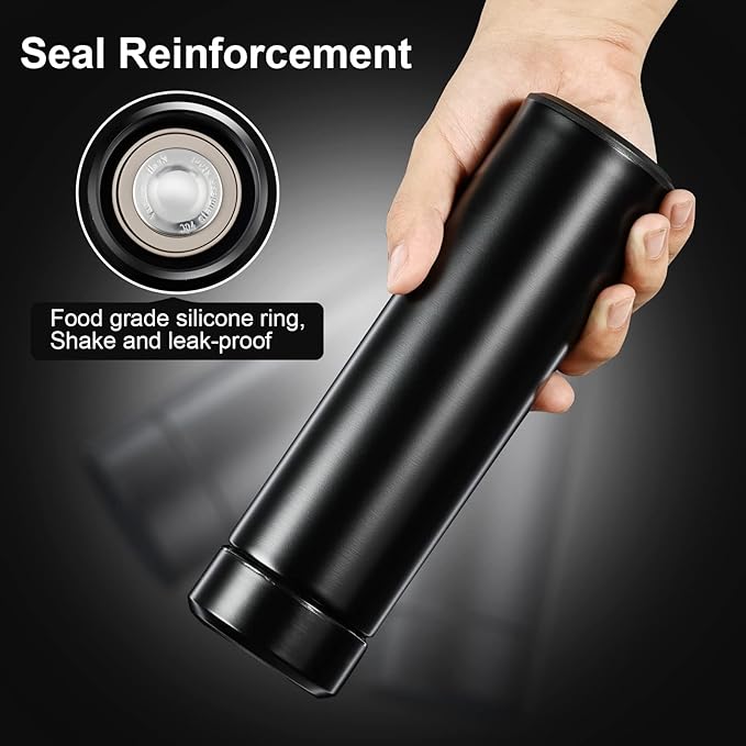 PARACITY Insulated Water Bottle, 17 oz Stainless Steel Water Bottles, Double Wall Vacuum for Hot Drinks, Metal Water Bottle Keeps Hot for 12 Hrs, Cold for 24 Hrs, for Coffee, Tea