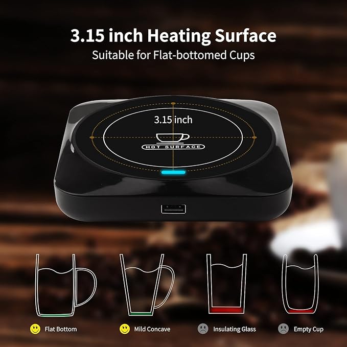 Coffee Mug Warmer, Smart USB Coffee Cup Warmer with Pressure-Induced Auto On/Off, Coffee Accessories for Home Office Desk