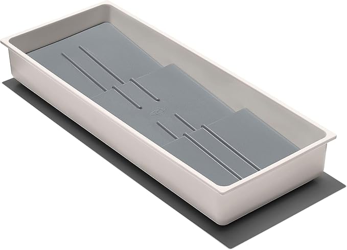 OXO Good Grips Kitchen Compact Spice Drawer Organizer, White - Pack of 2