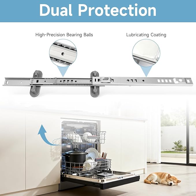Dishwasher Upper Dishrack Slide Track(Left & Right) Compatible with Whirlpool KitchenAid Maytag Jenn-Air Dishwasher Replace#:W11259786 W11259785 AP6783993 KDTE204EPA2 PS12584377