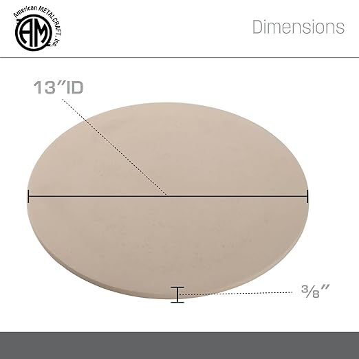 Pizza Baking Stone, 13" round, dishwasher safe, ceramic