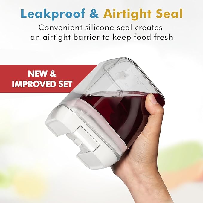 Shazo 9 PC Airtight Food Storage Containers - BPA Free Clear Plastic Snack & Spice Containers with Easy Lock Lids - Kitchen and Pantry Organization for Herbs, Coffee, Tea - 0.5L / 2.1 Cups