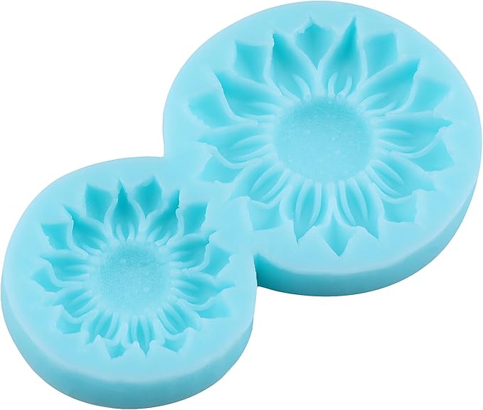 Sunflower Silicone Molds 3D Flower Fondant Mold for Cake Decorating Cupcake Topper Chocolate Candy Gum Paste Polymer Clay
