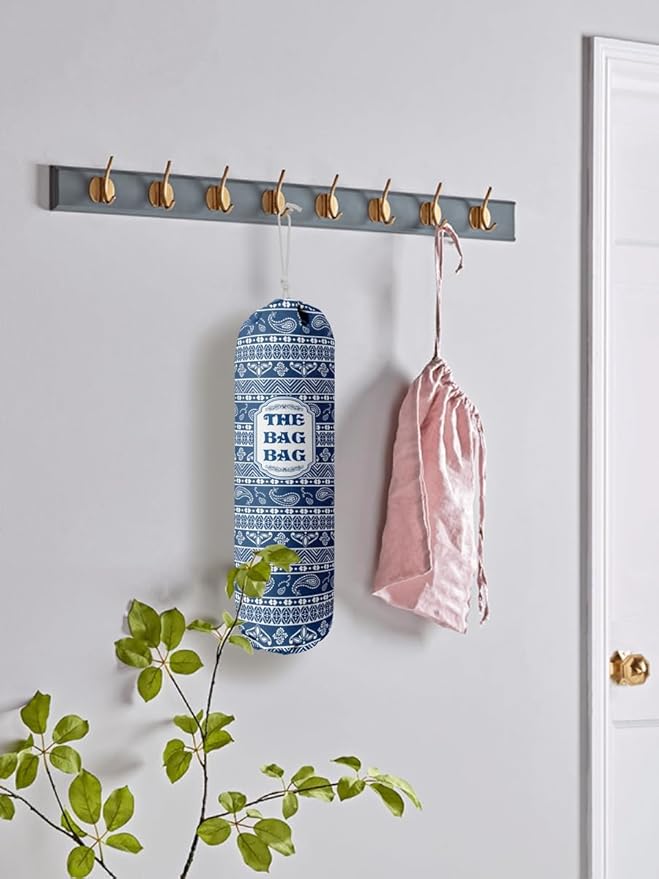Rustic Grocery Bag Holder & Organizer - Wall Mount Plastic Bag Storage Dispenser - Kitchen Gift for Women, Family & Friends (B-8)