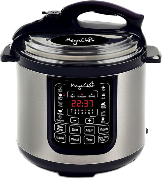 8 Quart Digital Pressure Cooker with 13 Pre-set Multi Function Features