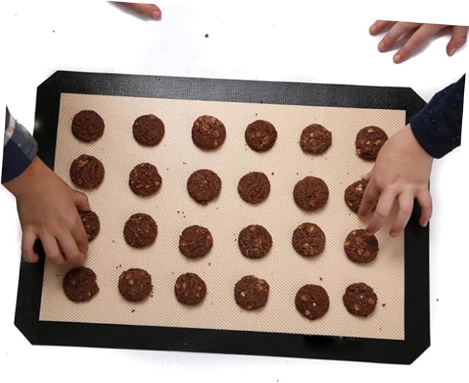 Cabilock 4pcs Silicone Fiberglass Baking Mat Heatproof Oven Mat Nonstick Baking for Cookie Biscuit Pizza Making