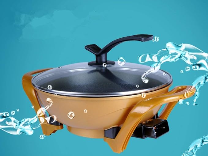 Picnic Bag Korean Multifunction Cooker 34cm Gold Ingot Pot Smoke-Free Non-Stick Electric Wok Health Electric Hot Pot Maifan Stone Pot Electric hob