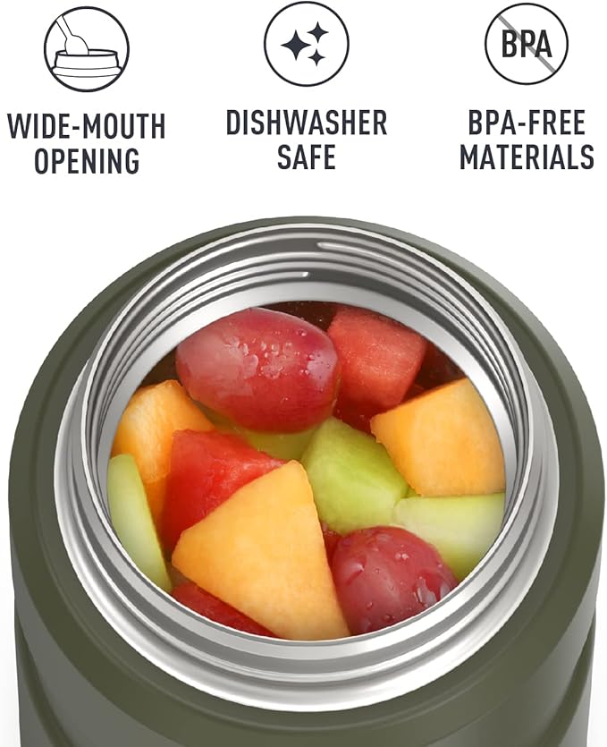 THERMOS Stainless King Vacuum-Insulated Food Jar, 24 Ounce, Army Green (Pack of 4)