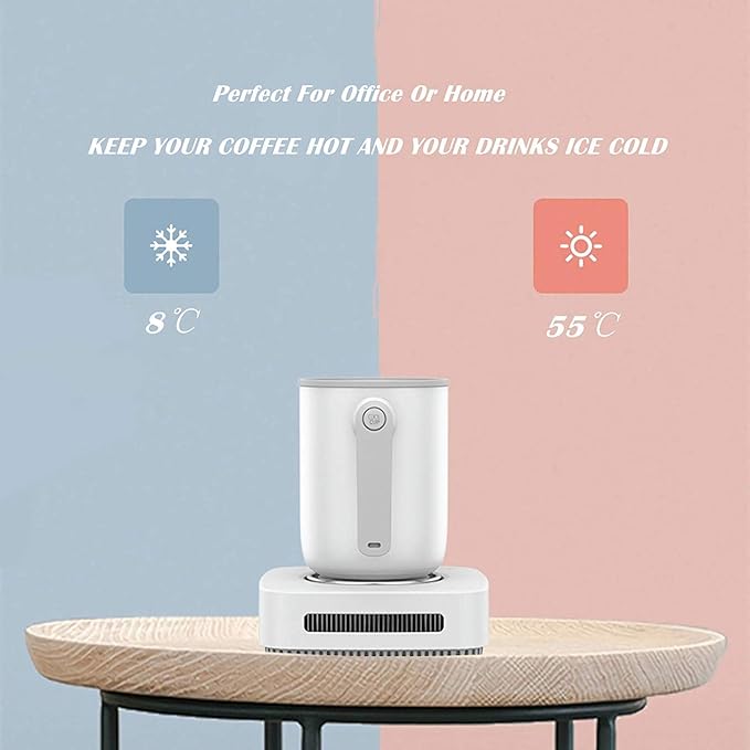 Desktop 2in1 Coffee Warmer Cup Cooler, 131℉ - 46℉ Heating and Cooling Beverage Plate for Coffee Tea Water Milk Beer Cocoa