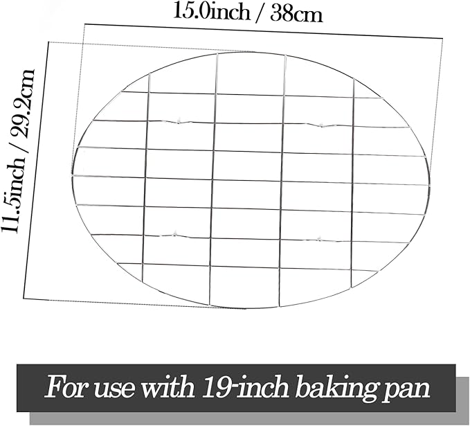 Enamel Roaster Pan With Lid and Rack Set 13"19"Granite Roasting Pans, Oval Large Turkey Baking Pan Suitable for Cooking 20lb Poultry and Beef High Temperature Resistance Oven Cookware