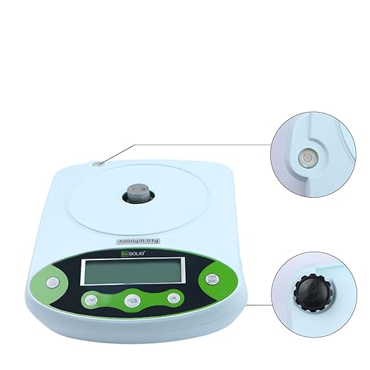 U.S. Solid Digital Analytical Balance 500g x 0.01g, High Precision Lab Scale, 200g Calibration Weight, 10 Weighing Units, AC 100V-240V & DC 9V, Piece Counting