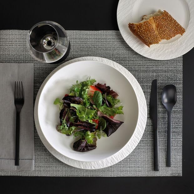 Villeroy & Boch Manufacture Rock Blanc 12-Piece Dinnerware Set, Service for 4, Dinner Plates, Salad Plates & Pasta Bowls, Premium Porcelain, Made in Germany, Matte White