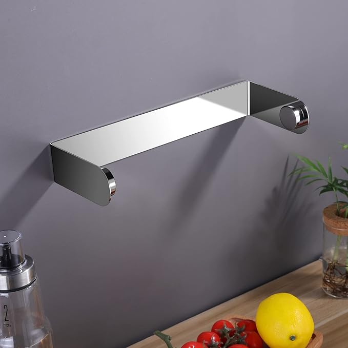 ZUNTO Adhesive Paper Towel Holder, Under Cabinet Paper Towel Rack for Kitchen - Great Space Saver, SUS 304 Stainless Steel (Polished)