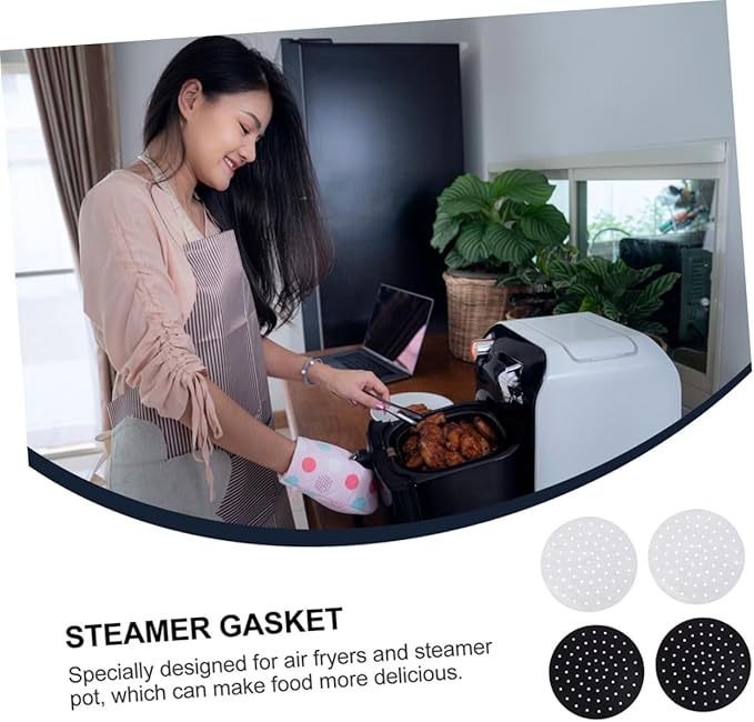 Ciieeo 18pcs Non-stick Air Fryer Liner Baking Mat Reusable Perforated Pad Oven Liner for Bottom Steamer Accessory Easy Food Removal Kitchen Gadget