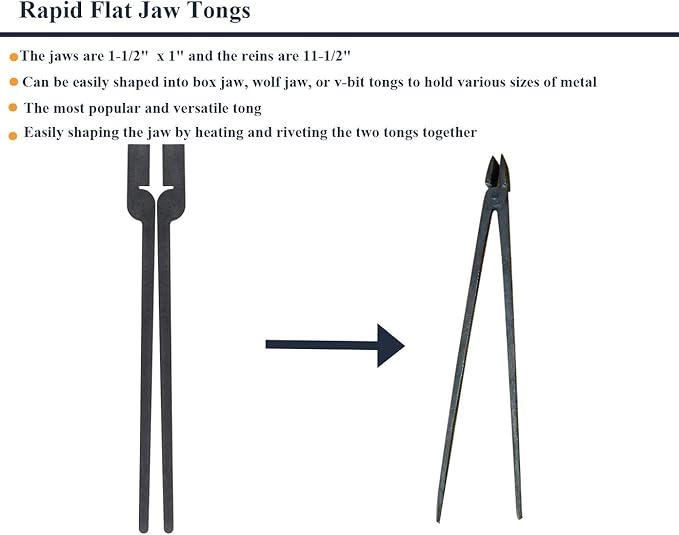 Rapid Tongs Bundle Set 6 Type of Tong Bundles Set DIY Rapid Tongs Comes with Rivet for Beginner Futher Smithing