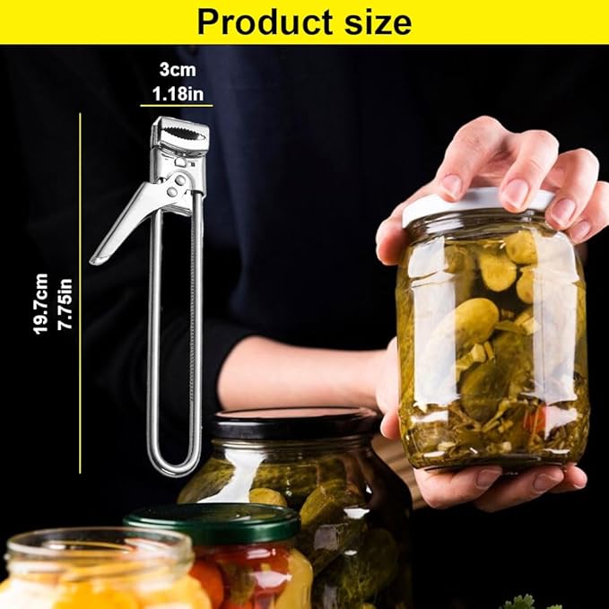 Adjustable Stainless Steel Jar Opener, 2026 New Multifunctional Stainless Steel Can Opener, Jar Lid Opener for Weak Hands, Jar Lid Gripper Bottle Opener Kitchen Accessories (3)
