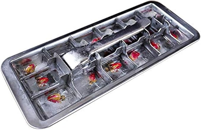 Stainless Steel Ice Cube Maker Tray,Lever Style Ice Cube Mold Quick To Making 18 Ice Cubes